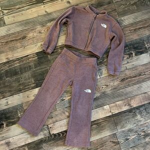 North Face girls size 6 fleece lined pant set